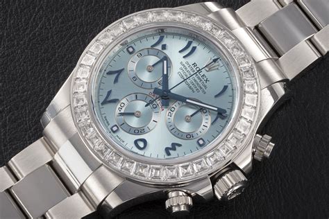 rolex daytona arabic dial blue|rolex arabic numerals price.